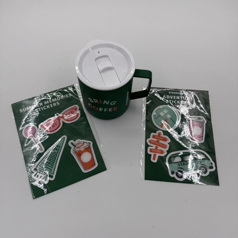 Starbucks 2026 Road Trip Collection Adventure Begins Now Mug, 16 Oz Stickers New